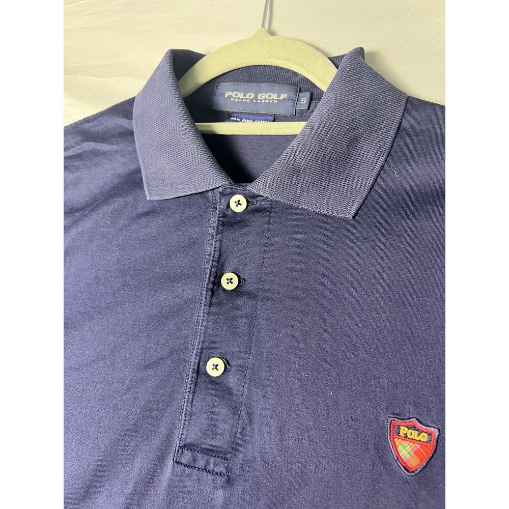 Polo Golf Ralph Lauren Mens S Polo Shirt Navy Blue Embroidered 100% Pima Cotton